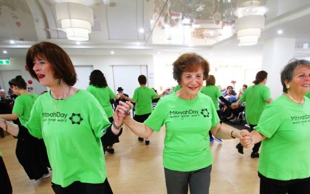 The Zooz Israeli dancers performing at Mitzvah Day last year. Photo: Peter Haskin