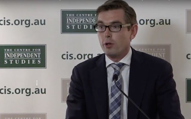NSW Finance Minister Dominic Perrottet speaking at the Centre for Independent Studies' Leaders Lunch. Photo: YouTube screenshot NSW Finance Minister Dominic Perrottet speaking at the Centre for Independent Studies' Leaders Lunch. Photo: YouTube screenshot