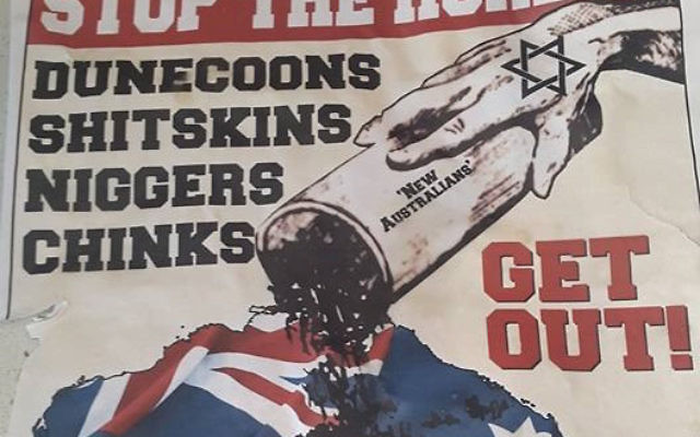 Part of the offensive poster distributed around the University of Melbourne campus.