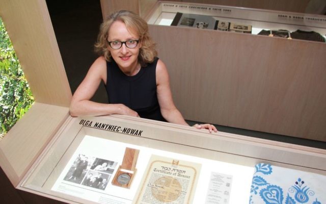 Sydney Jewish Museum curator Roslyn Sugarman at the display about Righteous Among the Nations member Olga Nanyniec-Nowak, at the new exhibition: I Am My Brother's Keeper. Photo: Shane Desiatnik Sydney Jewish Museum curator Roslyn Sugarman at the display about Righteous Among the Nations member Olga Nanyniec-Nowak, at the new exhibition: I Am My Brother's Keeper. Photo: Shane Desiatnik