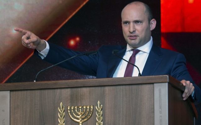 Naftali Bennett responding to John Kerry's speech last week. Photo: EPA/Jim Hollander Naftali Bennett responding to John Kerry's speech last week. Photo: EPA/Jim Hollander