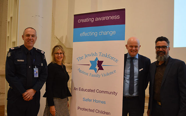 From left: Assistant Commissioner Dean McWhirter, JTAFV chair Debbie Wiener, crime writer John Sylvester, moderator Danny Blay.