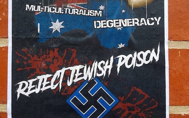 One of the posters found by Melbourne Zoo. Photo: Courtesy of the Online Hate Prevention Institute