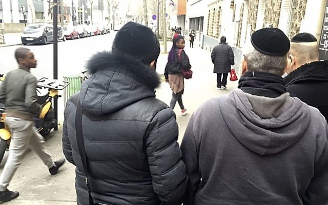 Members of the Jewish community in Paris last week. Photo: AP Photo/Jeffrey Schaeffer
