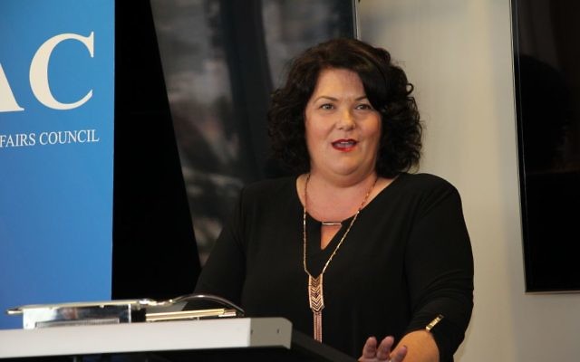 Meryl Swanson speaking at the Rambam debrief. Photo: Shane Desiatnik