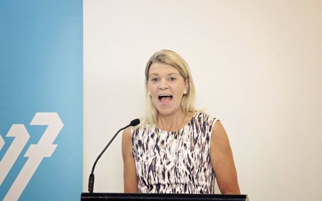 AOC chef de mission Kitty Chiller addresses the Australian Maccabiah leadership summit. Photo: Julie Kerbel