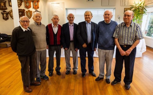 The Buchenwald Boys from left: Joe Szwarcberg, Henry Salter, Szaja Chaskiel and Sam Michalowicz. Photo: Zak Ben-Moshe