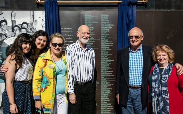 From left: Lucilla, Isobel, Nicola and Michael Ronai with Bob and Deirdre Ronai at the new panel added to the Migrant Welcome Wall in Sydney on May 7. From left: Lucilla, Isobel, Nicola and Michael Ronai with Bob and Deirdre Ronai at the new panel added to the Migrant Welcome Wall in Sydney on May 7.