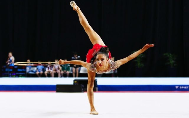 Alexandra Kiroi in action at the Australian Gymnastics Championships last week. Photo: Peter Haskin