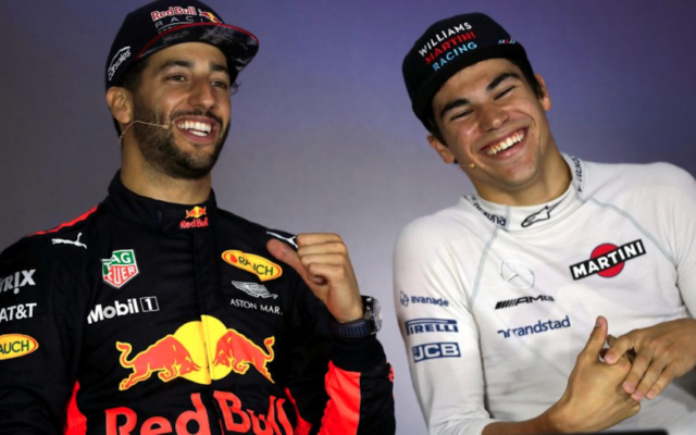 Australian Daniel Ricciardo (left) with Lance Stroll after the Grand Prix in Azerbaijan. Australian Daniel Ricciardo (left) with Lance Stroll after the Grand Prix in Azerbaijan.