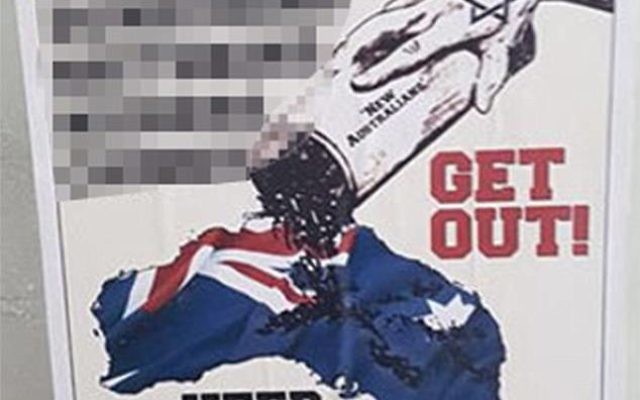 One of the posters that was plastered on schools in Melbourne last weekend. One of the posters that was plastered on schools in Melbourne last weekend.