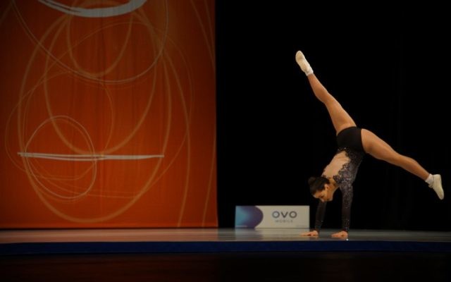 Deborah Greenbaum in action at the 2017 Asian Aerobic Gymnastic Championships. Deborah Greenbaum in action at the 2017 Asian Aerobic Gymnastic Championships.