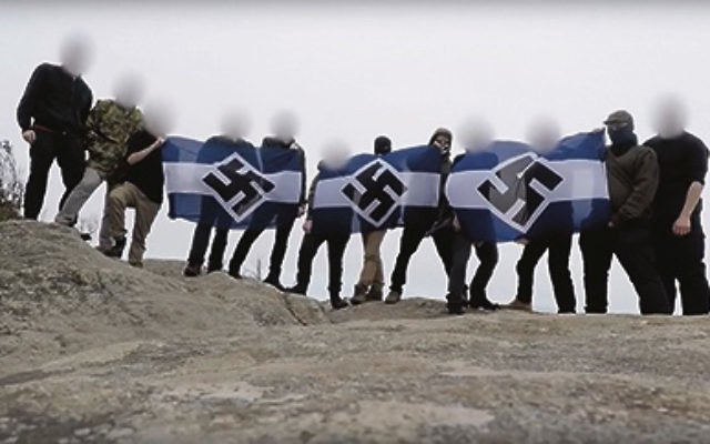 A screenshot from the Antipodean Resistance video.