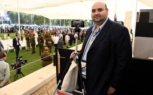 Joshua Levi at Tuesday's Beersheba commemorations.Photo: AAP Image/Dan Peled
