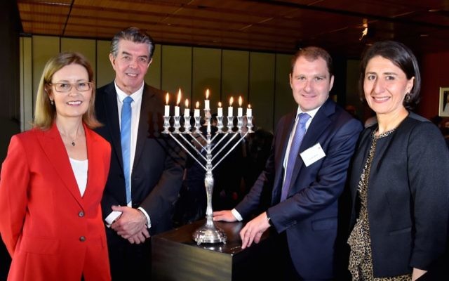 From Left: Gabrielle Upton MP, Ray Williams MP, JBOD president Jeremy Spinak, NSW Premier Gladys Berejiklian. Photo: Noel Kessel
