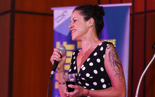7-12-17. Melbourne Jewish Comedy Festival. Kadimah, Elsternwick. Miriam Levy. Photo: Peter Haskin 7-12-17. Melbourne Jewish Comedy Festival. Kadimah, Elsternwick. Miriam Levy. Photo: Peter Haskin