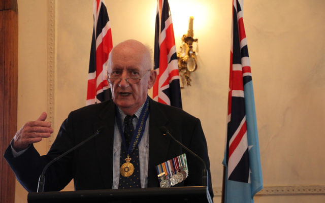 Tim Fischer speaking at the book launch. Photo: Shane Desiatnik