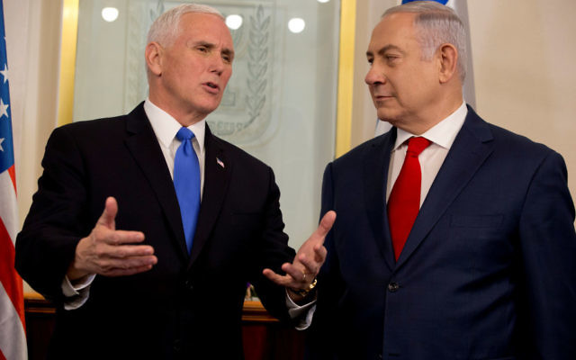 Mike Pence with Benjamin Netanyahu. Photo: Reuters/Ariel Schalit/JPost