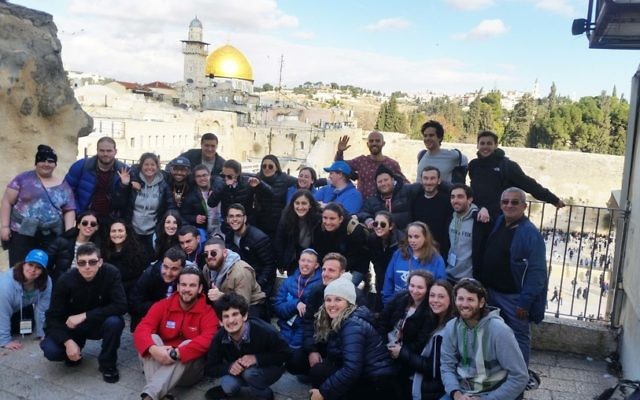 Participants on the Buzz Birthright trip in the Old City of Jerusalem.