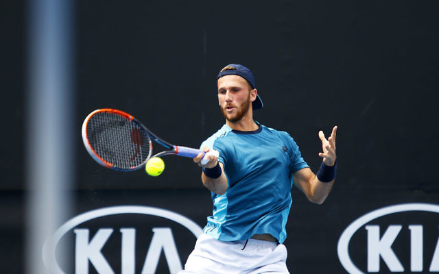 Australian Open 2018. Mens qualifying round 1. Edan Leshem lost to Gleb Sakharov 6-7, 4-6. Photo: Peter Haskin