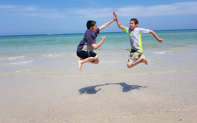 Miriam Abenaim  entered this photo of two Abenaim brothers at Aspendale beach, Melbourne.