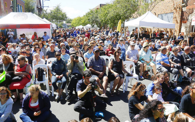 In One Voice street festival attendees enjoying YID! perform. Photo: Peter Haskin