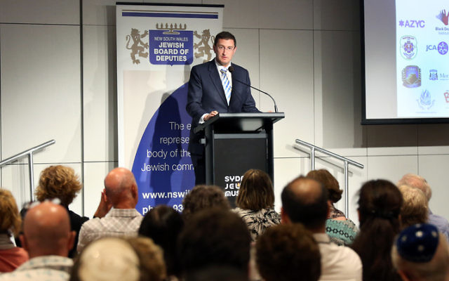 Julian Leeser at the launch of the strategy. Photo: Noel Kessel