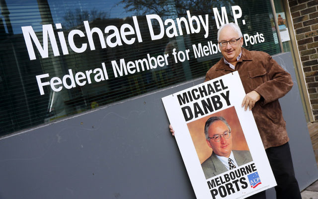 Michael Danby, holding a poster from his first election campaign in 1998, at his Fitzroy Street office in St Kilda after announcing he will not be standing for re-election at the next federal election. Photo: Peter Haskin Michael Danby, holding a poster from his first election campaign in 1998, at his Fitzroy Street office in St Kilda after announcing he will not be standing for re-election at the next federal election. Photo: Peter Haskin