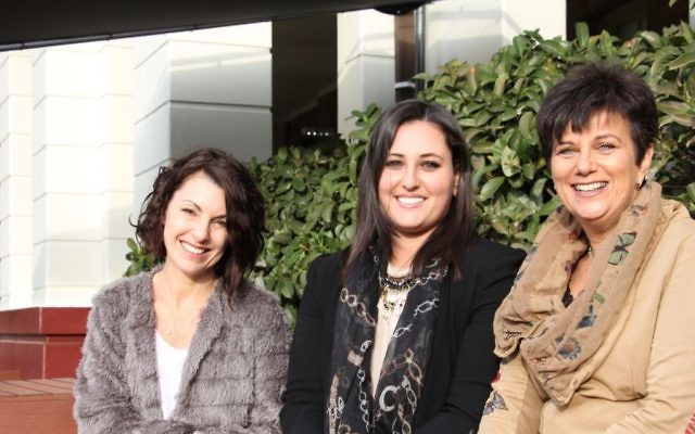 From left: Author Kerri Sackville, Gennarocity Abroad founder Genna Radnan and the Great Synagogue's vice-president Caroline Lewis. Photo: Shane Desiatnik