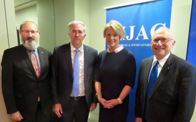 From left: Jeremy Jones, Labor Senators Anthony Chisholm and Kristina Keneally, Colin Rubenstein.