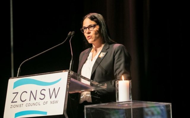 Anat Sultan-Dadon at the Sydney communal Yom Hazikaron commemoration this year. Photo: Nadine Saacks Photography