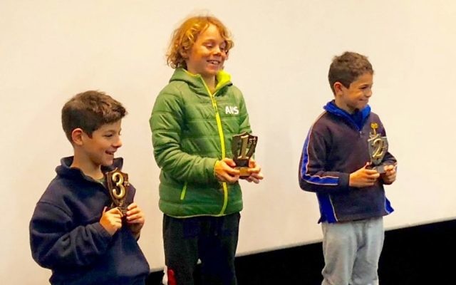Boys' division 5 skiing winner Jasper Rogers (centre), runner-up Jason Dodge (right) and third placegetter Kai Vorcheimer (left). Boys' division 5 skiing winner Jasper Rogers (centre), runner-up Jason Dodge (right) and third placegetter Kai Vorcheimer (left).