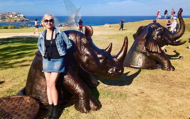 Gillie Schattner (pictured) and her husband Marc bring awareness to the plight of endangered species through their sculpture, Come out, come out, where ever you are. Photo: Mark Schattner