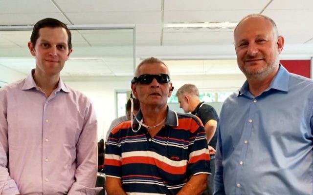 From left: Australasia region director for OrCam Jon Wolff, OrCam MyEye product user Donald and OrCam's international business development manager Leon Paull in Sydney last month. From left: Australasia region director for OrCam Jon Wolff, OrCam MyEye product user Donald and OrCam's international business development manager Leon Paull in Sydney last month.