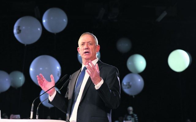 Benny Gantz speaks during the presentation of his election campaign. Photo: EPA/Abir Sultan Benny Gantz speaks during the presentation of his election campaign. Photo: EPA/Abir Sultan