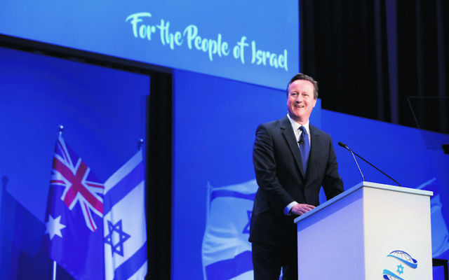 Former British prime minister David Cameron at the UIA NSW General Division Gala event in Sydney's ICC on February 24. Photo: Giselle Haber