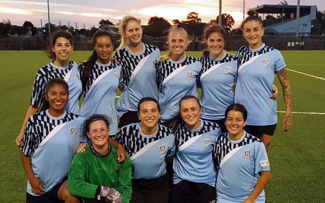 Maccabi FC Caulfield – Women’s starting XI for their round two Nike FC
Cup game. Maccabi FC Caulfield – Women’s starting XI for their round two Nike FC
Cup game.