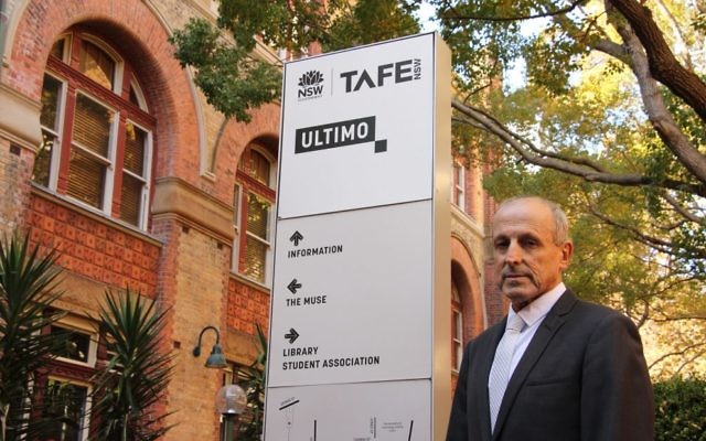 NSW Jewish Board of Deputies CEO Vic Alhadeff outside TAFE's Ultimo campus, where the incidents took place. Photo: Shane Desiatnik NSW Jewish Board of Deputies CEO Vic Alhadeff outside TAFE's Ultimo campus, where the incidents took place. Photo: Shane Desiatnik