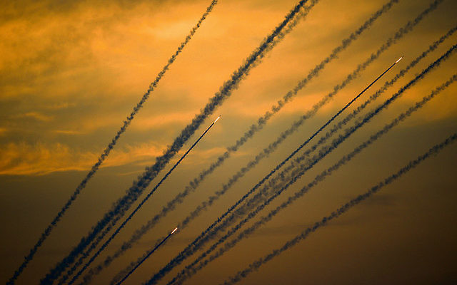 Rockets fired from Gaza to Israel last weekend. Photo: AP Photo/Ariel Schalit Rockets fired from Gaza to Israel last weekend. Photo: AP Photo/Ariel Schalit