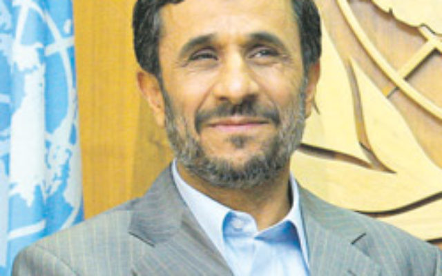 Iranian President Mahmoud Ahmadinejad. Photo: AJN file Iranian President Mahmoud Ahmadinejad. Photo: AJN file