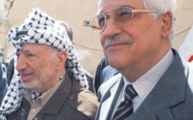 The late Yasser Arafat (left) with current Palestinian Authority President Mahmoud Abbas. Photo: AJN file The late Yasser Arafat (left) with current Palestinian Authority President Mahmoud Abbas. Photo: AJN file
