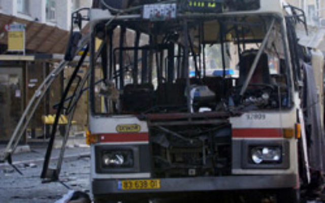 An Israeli bus after a terror attack. AJN file photo.