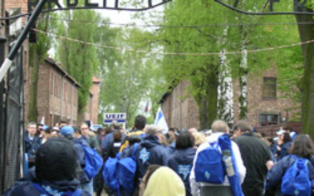 March of the Living students at Auschwitz. Photo: AJN file March of the Living students at Auschwitz. Photo: AJN file