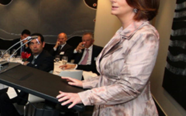 Julia Gillard spoke at an AIJAC lunch on Friday. Photo: Peter Haskin Julia Gillard spoke at an AIJAC lunch on Friday. Photo: Peter Haskin
