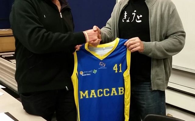 Maccabi’s Mark Garkawe (left) with new youth league coach, Al Westover. Maccabi’s Mark Garkawe (left) with new youth league coach, Al Westover.