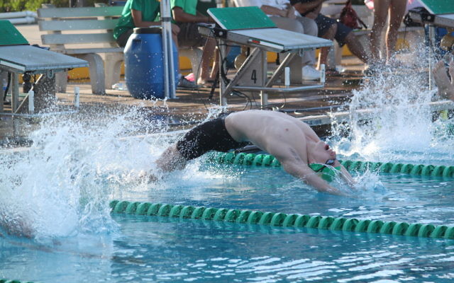 Benno Negri’s backstroke start at the Junior Pan Pacs. Benno Negri’s backstroke start at the Junior Pan Pacs.