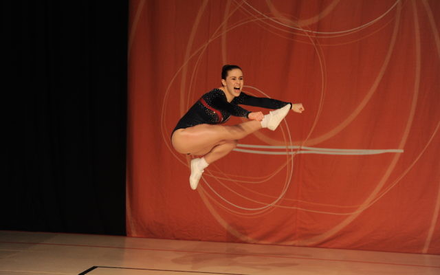 Deborah Greenbaum during her gold-mdeal winning routine at the Australian Aerobic Championshops. Photo: Winkipop Media