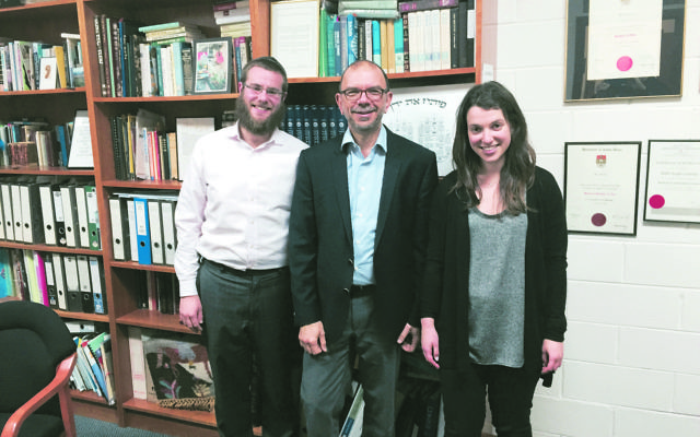 From left: Shmuel Loebenstein, Rabbi Ralph Genende and Lauren Mandel.