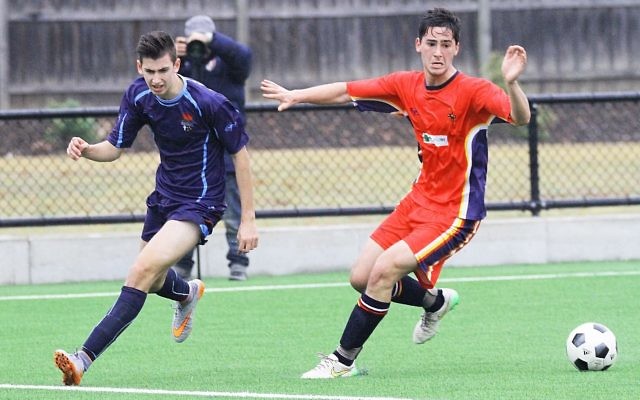 Ryan Blumberg (right) in action at the NSW All Schools Championship.