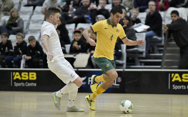 Jarrod Basger skips past a New Zealand defender during the Trans-Tasman Cup. Photo: Masanori Udagawa/www.photosport.co.nz